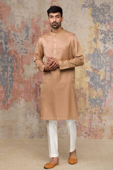 Buy Devnaagri Peach Chanderi, Cotton Silk Satin Bundi And Kurta Set Online at Aza Fashions Buy_Devnaagri_Peach Chanderi, Cotton Silk Satin Bundi And Kurta Set_Online_at_Aza_Fashions