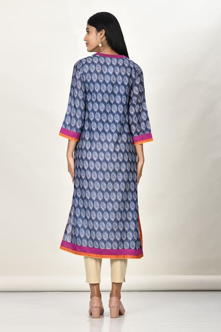 Samyukta Singhania Digital Printed Leaf Motif Kurta 