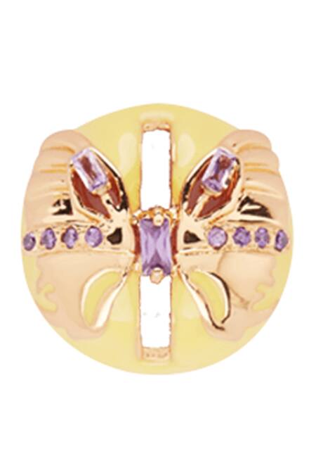 Outhouse Gold Plated Crystals Papilio Mini Stud Earrings Online at Aza Fashions Outhouse_Gold Plated Crystals Papilio Mini Stud Earrings _Online_at_Aza_Fashions