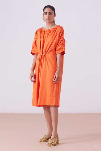 The Summer House_Orange Zelda Shift Dress_Online_at_Aza_Fashions