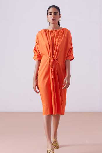 Buy_The Summer House_Orange Zelda Shift Dress_Online_at_Aza_Fashions