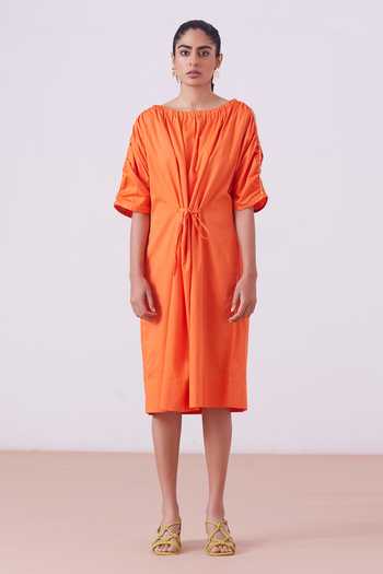 Shop_The Summer House_Orange Zelda Shift Dress_Online_at_Aza_Fashions
