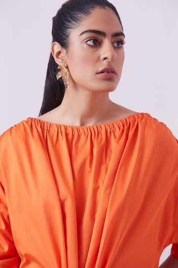 The Summer House_Orange Zelda Shift Dress_at_Aza_Fashions