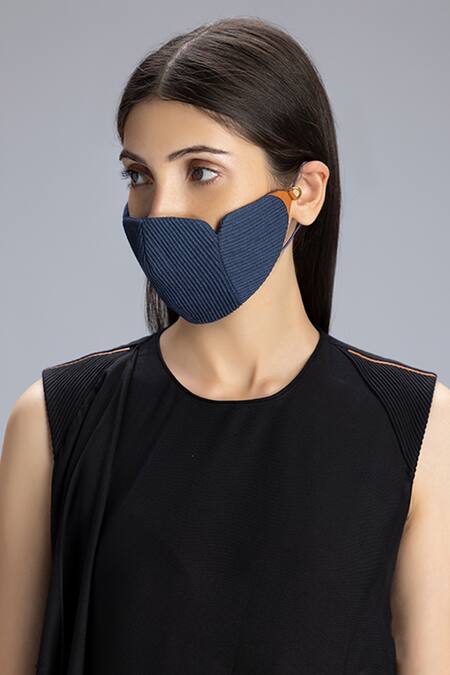 Ampm_Blue Denim Face Mask Single Pc_Online_at_Aza_Fashions