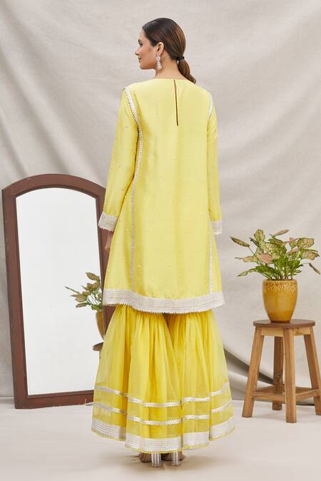 Ekta Singh Silk Kurta Sharara Set 