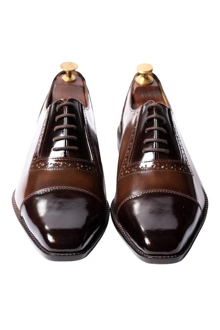 Shop Artimen Brown Handcrafted Brogue Oxfords at Aza Fashions Shop_Artimen_Brown Handcrafted Brogue Oxfords _at_Aza_Fashions