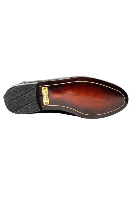 Buy Artimen Black Plain Handcrafted Chain Loafers Online at Aza Fashions Buy_Artimen_Black Plain Handcrafted Chain Loafers _Online_at_Aza_Fashions