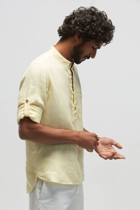 Mens Linen Shirt TARASA, Natural Linen Clothing 
