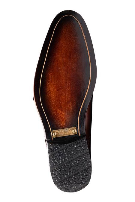 Buy Artimen Brown Plain Handcrafted Brogue Double Monks Online at Aza Fashions Buy_Artimen_Brown Plain Handcrafted Brogue Double Monks _Online_at_Aza_Fashions