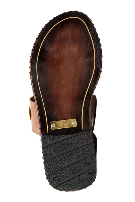 Buy Artimen Brown Textured Handcrafted Leather Sandals Online at Aza Fashions Buy_Artimen_Brown Textured Handcrafted Leather Sandals _Online_at_Aza_Fashions