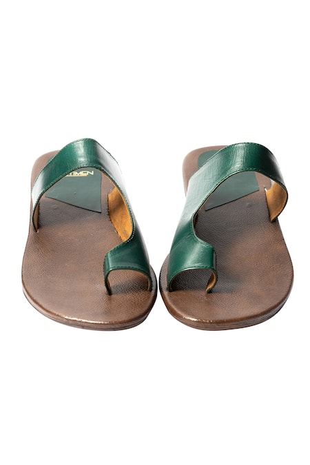 Shop Artimen Brown Textured Handcrafted Leather Sandals at Aza Fashions Shop_Artimen_Brown Textured Handcrafted Leather Sandals _at_Aza_Fashions