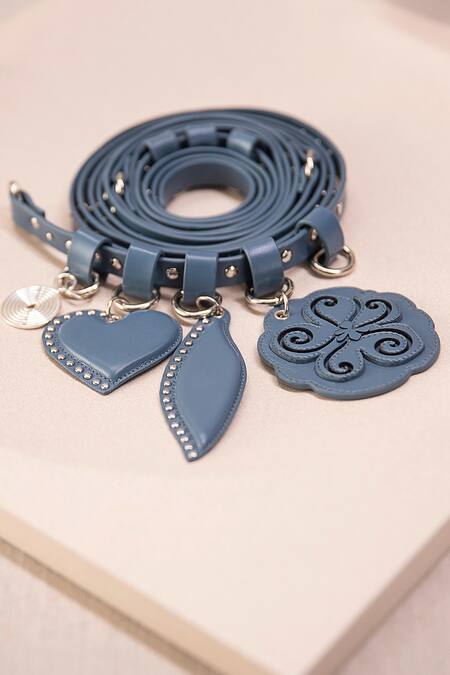 Ampm_Blue Studs Kainaat Studded Belt _Online_at_Aza_Fashions