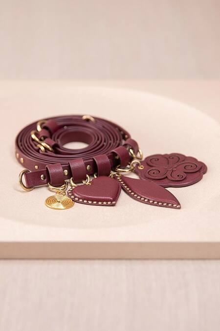 Buy Ampm Maroon Studs, Embroidery Kainaat Charms Studded Belt Online at Aza Fashions Buy_Ampm_Maroon Studs, Embroidery Kainaat Charms Studded Belt _Online_at_Aza_Fashions