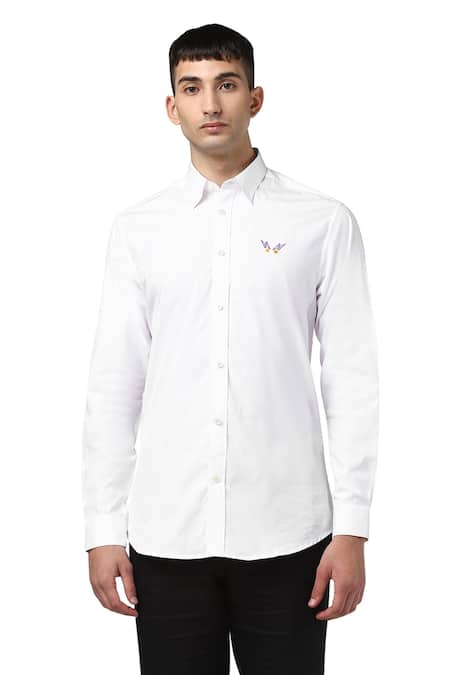 Noonoo White 100% Cotton Embroidered Shirt 