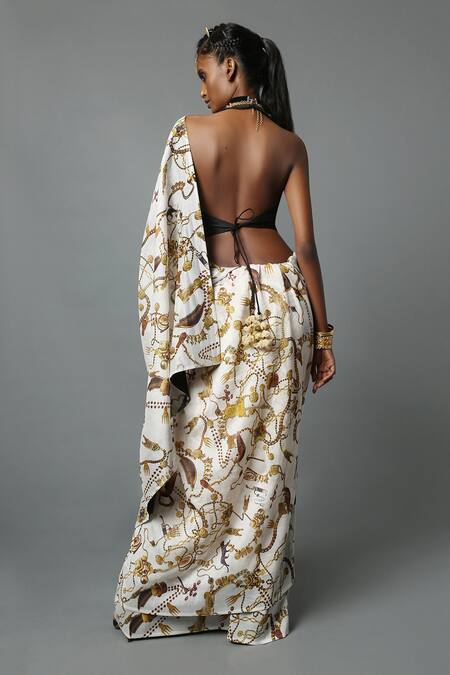 Shop House Of Three Black Dupion Silk Bead Work V Neck Embellished Halter Blouse at Aza Fashions Shop_House Of Three_Black Dupion Silk Bead Work V Neck Embellished Halter Blouse _at_Aza_Fashions