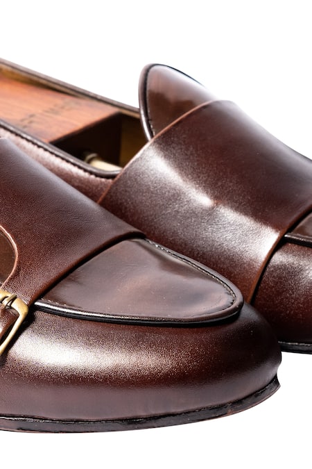 Shop_Artimen_Blue Plain Handcrafted Double Monk Loafers _Online_at_Aza_Fashions