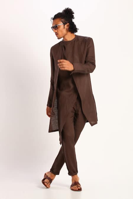 Straight Linen Trousers Brown | NA-KD