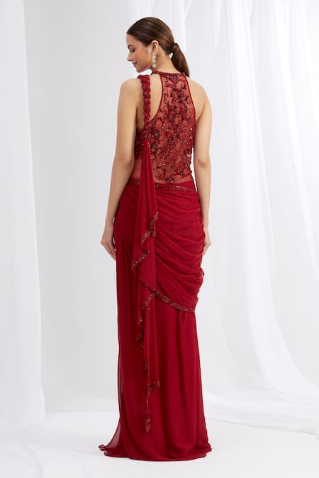 Arpan Vohra Embroidered Saree Gown 