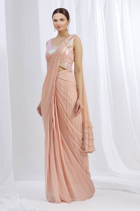 Arpan Vohra Embroidered Pre-Draped Saree 
