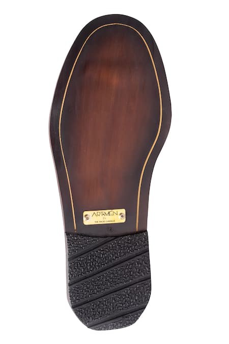 Buy_Artimen_Black Leather Handcrafted Strap Sandals _Online_at_Aza_Fashions