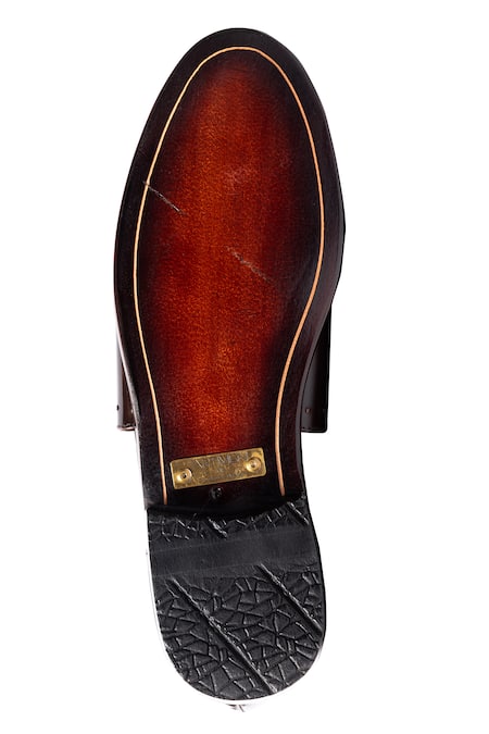 Buy_Artimen_Brown Leather Handcrafted Cutout Sandals _Online_at_Aza_Fashions