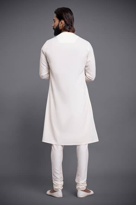 Shop Raghavendra Rathore Jodhpur Off White Cotton Thread Embroidered Kurta at Aza Fashions Shop_Raghavendra Rathore Jodhpur_Off White Cotton Thread Embroidered Kurta_at_Aza_Fashions