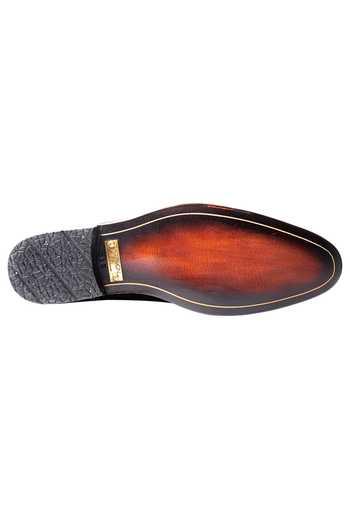 Buy_Artimen_Black Leather Handcrafted Kiltie Loafers _Online_at_Aza_Fashions