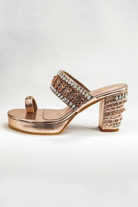 The Alter Gold Rhinestones Inara Embellished Heels Online at Aza Fashions The Alter_Gold Rhinestones Inara Embellished Heels _Online_at_Aza_Fashions