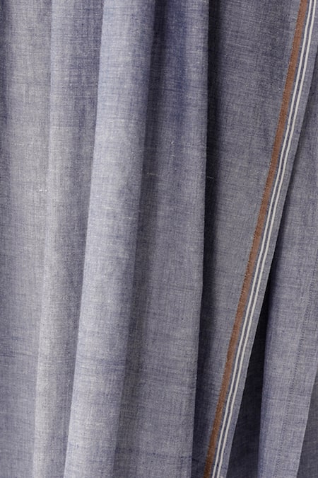 Payal Pratap_Blue Handloom Cotton Round Embroidered Tunic _at_Aza_Fashions