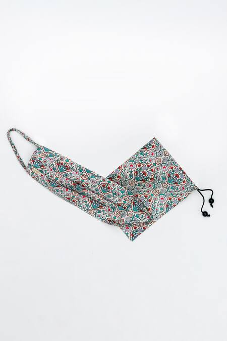 Buy_Rabani & Rakha_Blue Face Mask And Pocket Square Gift Box _Online_at_Aza_Fashions