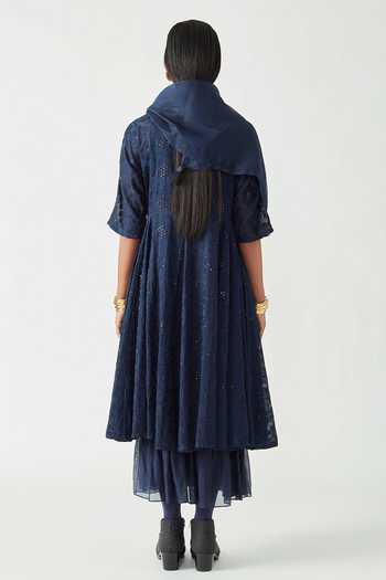 Payal Pratap Alma Embroidered Dress With Scarf 