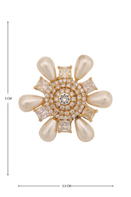 Buy_AE-Tee_Gold Plated Crystal Floral Studs _Online_at_Aza_Fashions
