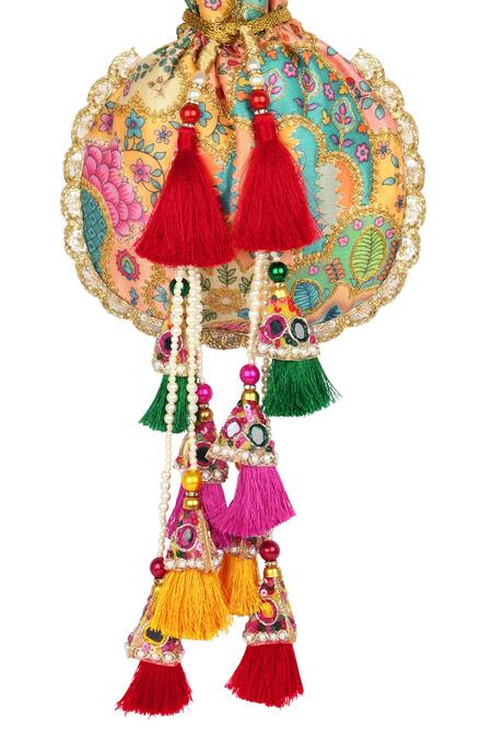 Miar Designs Kriti Floral Jaal Pattern Potli Bag Online at Aza Fashions Miar Designs_Kriti Floral Jaal Pattern Potli Bag_Online_at_Aza_Fashions