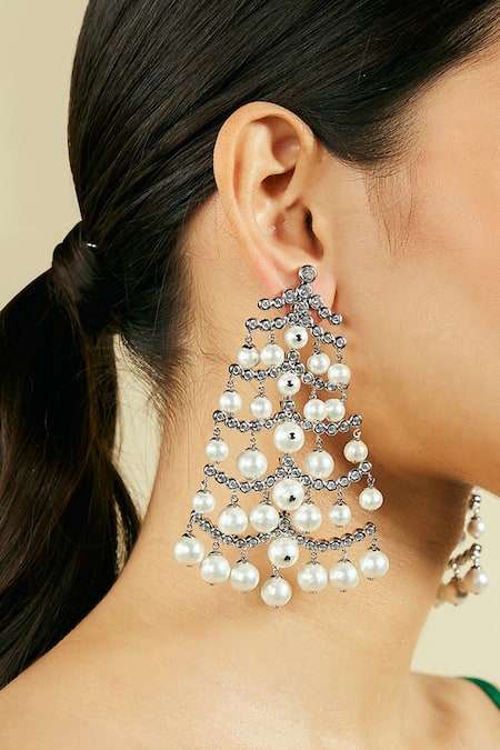 Delicate Bow Imitation Pearl & Cotton Ball Design Dangle Earrings Elegant  Style Suitable For Women Winter Ear Ornaments - Temu