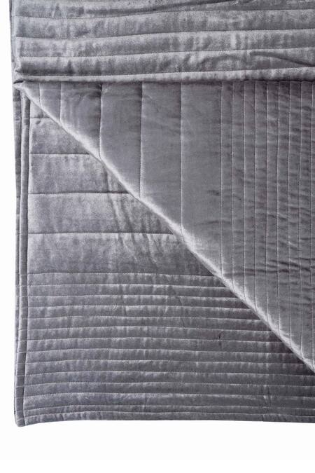 Shop H2h Grey Velvet Slate Royal Bedcover Set Online at Aza Fashions Shop_H2h_Grey Velvet Slate Royal Bedcover Set_Online_at_Aza_Fashions