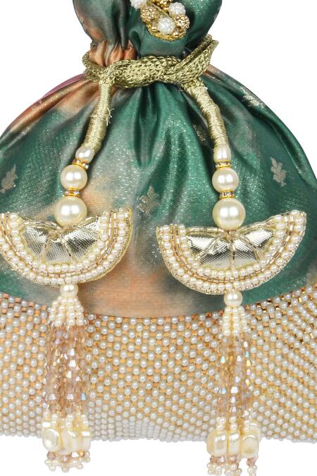 Shop_Miar Designs_Blue Tie Dye Mihika Tie-dyed Potli Bag_Online_at_Aza_Fashions