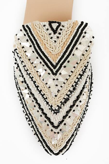 Shop_Miar Designs_Ivory Amayah Embroidered Mules_Online_at_Aza_Fashions