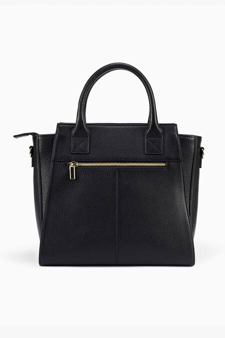 Shop Tan & Loom Black Textured Leather Bag Online at Aza Fashions Shop_Tan & Loom_Black Textured Leather Bag _Online_at_Aza_Fashions