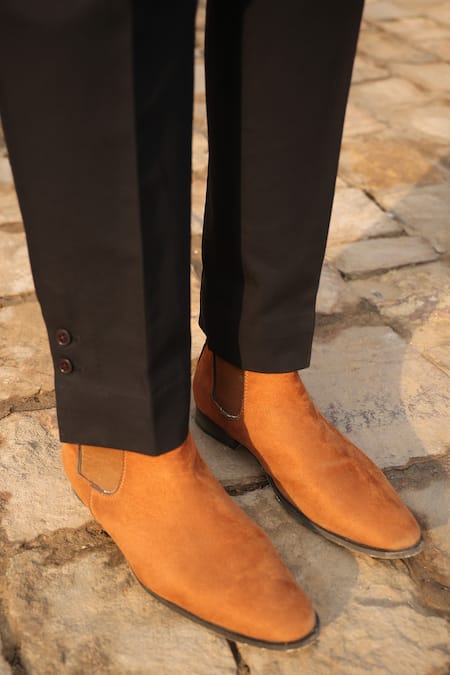 Shop_Raw & Rustic By Niti Bothra_Black Cotton Handcrafted Solid Jeans _Online_at_Aza_Fashions