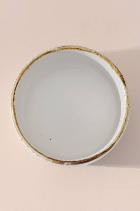Shop_Table Manners_Off White Porcelain Splatter Dessert Bowl 3 Pcs Set_Online_at_Aza_Fashions