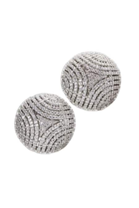 Buy_Mozaati_Silver Plated Stones Handcrafted Cleopatra Studded Earrings _Online_at_Aza_Fashions