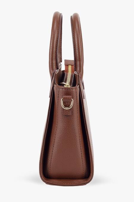 Shop_Tan & Loom_Brown Textured Pebble Grain Sling Bag _Online_at_Aza_Fashions