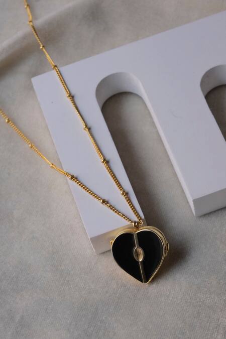 Shop_Anushka Jain Jewellery_Gold Plated Beloved Pendant Necklace_Online_at_Aza_Fashions