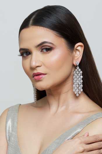 Buy_Saga Jewels_Multi Color Zircons Chandelier Earrings_Online_at_Aza_Fashions
