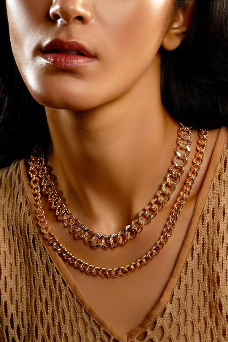 The Slow Studio_Gold Plated Handcrafted Unisex Chain Necklace Single Pc _Online_at_Aza_Fashions