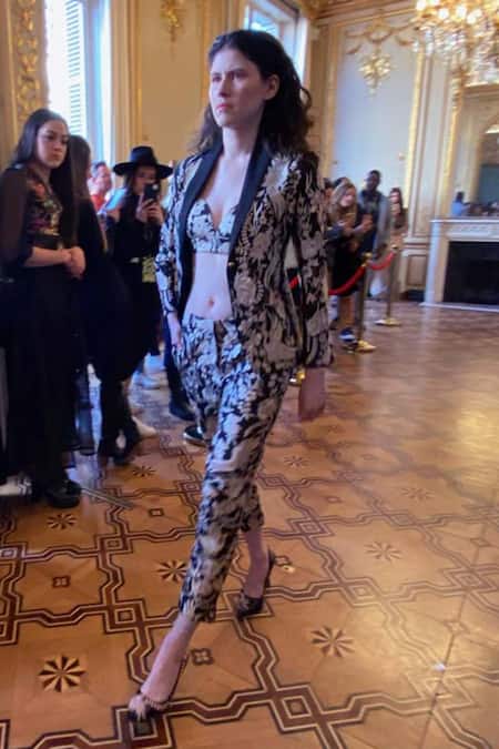 Shop_Dash And Dot_Black 20% Viscose, 3% Elastane, 77% Polyester Gara Stitch Work Jacket And Pant Set _Online_at_Aza_Fashions