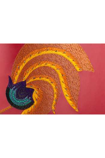 Shop_Aranyani_Red Thread And Bead Embroidered The Kesuda Flower Tote Bag_Online_at_Aza_Fashions