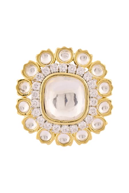 Buy_Moh-Maya by Disha Khatri_Gold Plated Diamonds, Stones Embellished Studs _Online_at_Aza_Fashions