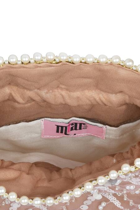 Shop_Miar Designs_Pink Sequin And Pearls Noor Embroidered Potli Bag_Online_at_Aza_Fashions