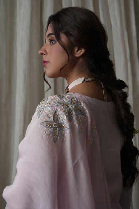 Buy Kanika Sharma Pink Chanderi Silk, Modal, Muslin Pearls, Embroidery Kurta Peshwa Salwar Set Online at Aza Fashions Buy_Kanika Sharma_Pink Chanderi Silk, Modal, Muslin Pearls, Embroidery Kurta Peshwa Salwar Set _Online_at_Aza_Fashions